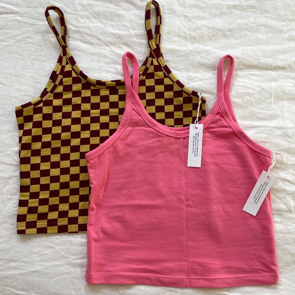 ARQ Crop Tank in Pierrot Checker (L)